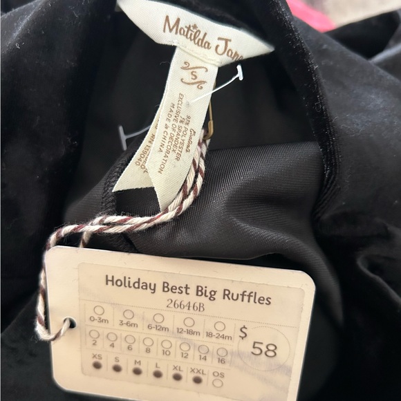 NEW Matilda Jane Holiday Best Big Ruffle Crop Velour Pant Women's Small Black - Picture 4 of 7